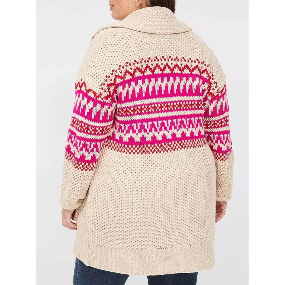 Lane Bryant Sweater Open Cardigan COMFY Knit‎ + Pockets Womens 26 / 28 NEW